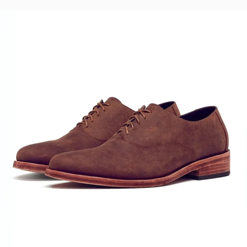 Nisolo Calano Oak Color Oxford Elegant Leather Men's Shoes - Picture 2 of 12